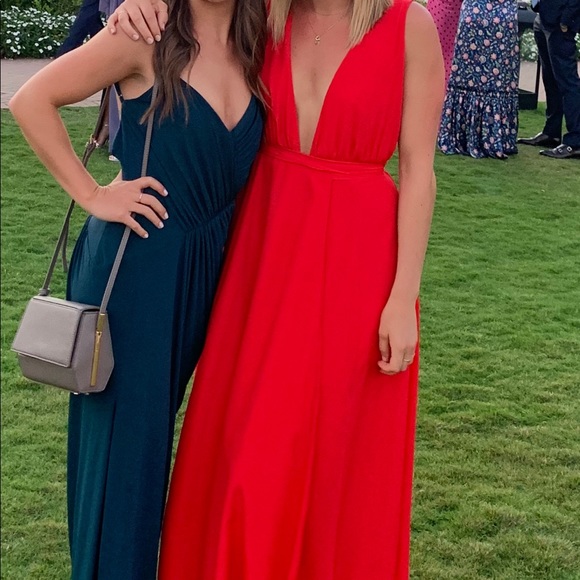 Lovers and friends v neck, floor length red dress - Picture 2 of 2